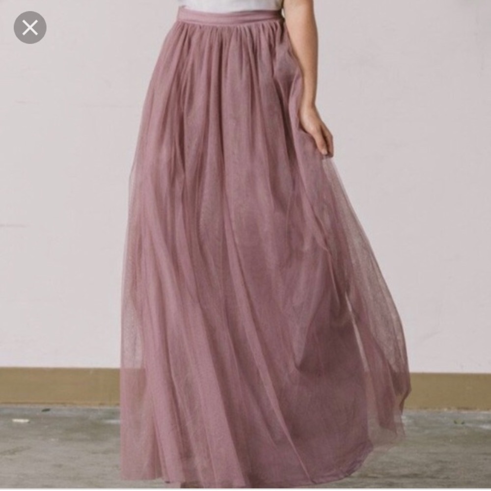 NWT Maniju Mauve Tulle Maxi Skirt